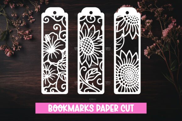 3 Floral Bookmarks: A Versatile Graphics Asset for Crafts