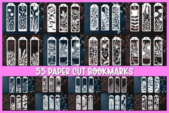 55 Floral Bookmarks: A Versatile Graphics Asset for Crafts