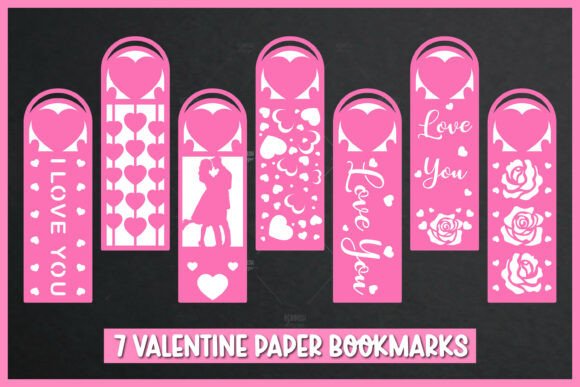 7 Valentine Bookmarks: A Charming Graphics Asset for Crafts