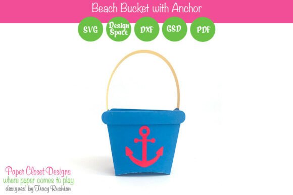 Beach Bucket with Anchor: A Charming 3D SVG for Summer