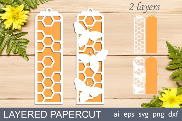 Bee Bookmark SVG: Layered Graphics for Editorial Crafts