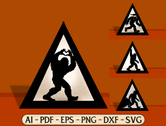 Bigfoot Paper Lantern 3D SVG for Winter Projects