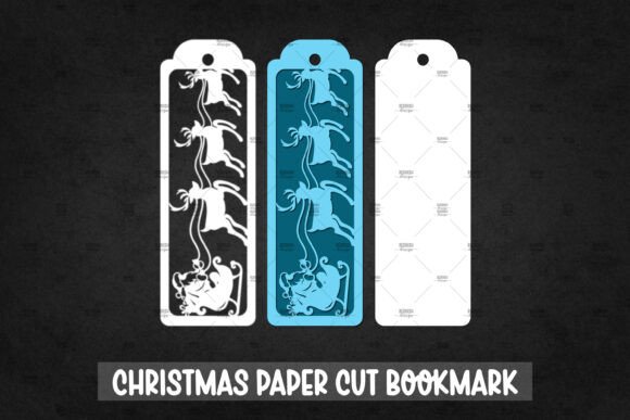 Christmas Bookmark Paper Cut SVG for Crafts Graphics