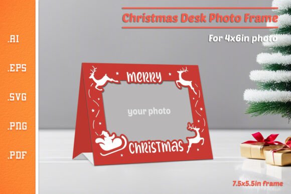 Christmas Photo Frame - Paper Cut SVG 4 for Crafts & Graphics