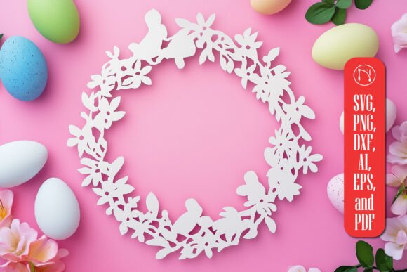 Easter Wreath Paper Cut SVG File: A Crafty Graphics Gem