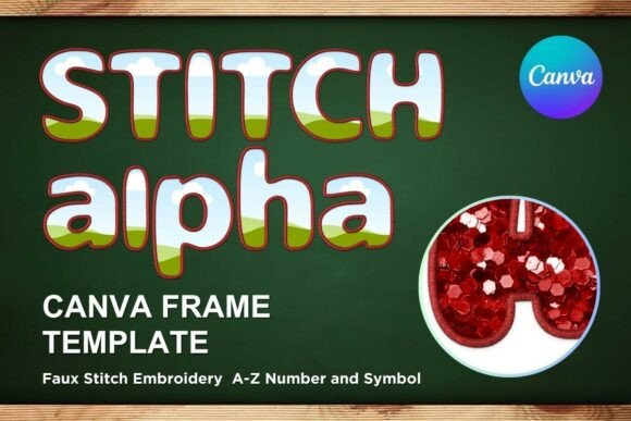 Faux Embroidery Canva Frame Letters_18: A Versatile Graphics Tool