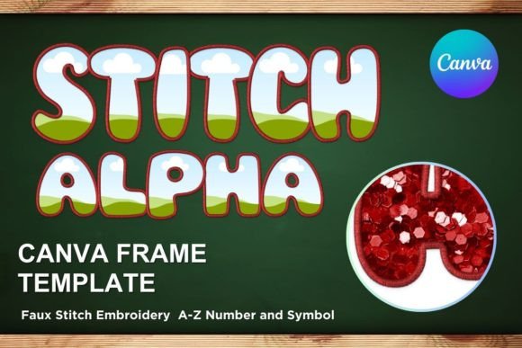 Faux Embroidery Canva Frame Letters 2: A Graphics Gem
