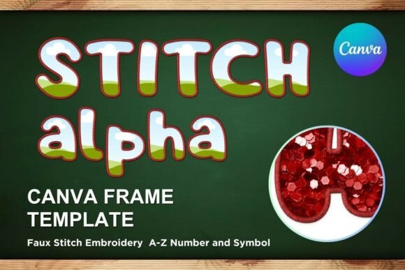 Faux Embroidery Canva Frame Letters_27: A Graphics Must-Have
