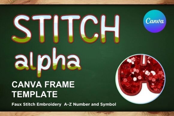 Faux Embroidery Canva Frame Letters_35: A Versatile Graphics Tool
