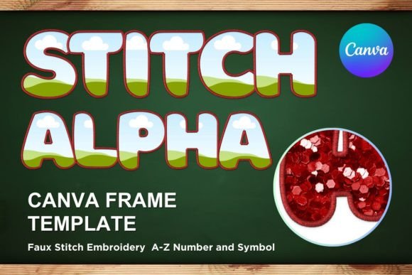 Faux Embroidery Canva Frame Letters_5: A Graphic Design Gem