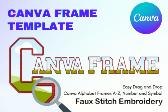 Faux Embroidery Canva Frame Letters: A Graphics Gem