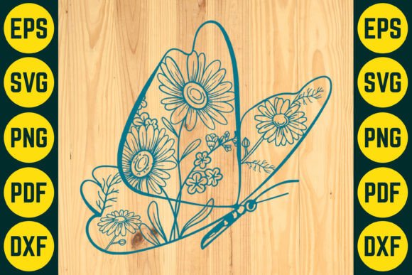 Floral Butterfly Paper Cut SVG Design 8: Graphics for Crafts