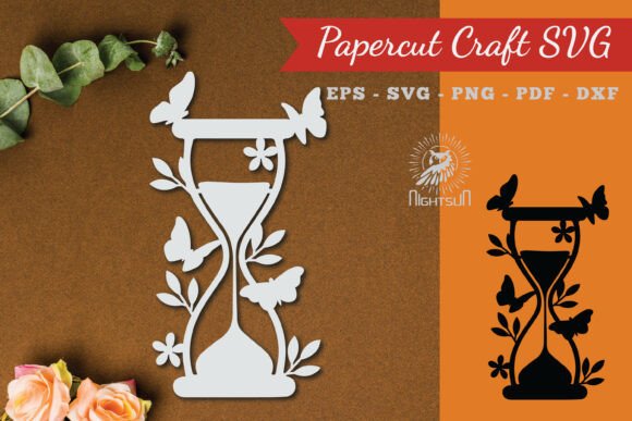 Floral Hourglass Paper Cut SVG 3: A Crafts and Graphics Gem