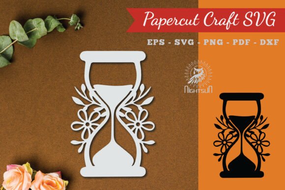 Floral Hourglass SVG 2: A Versatile Graphic for Crafts