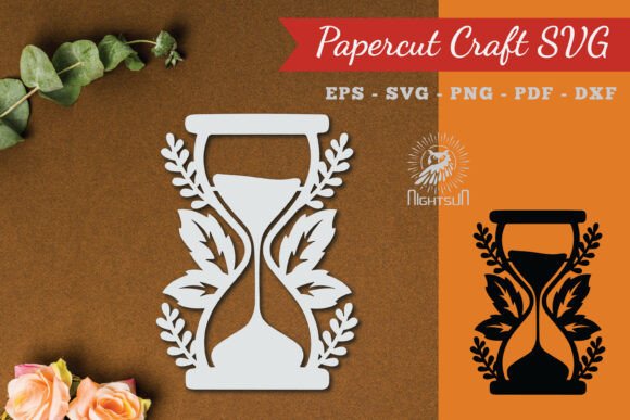 Floral Hourglass SVG 4: A Versatile Graphics Asset for Crafts