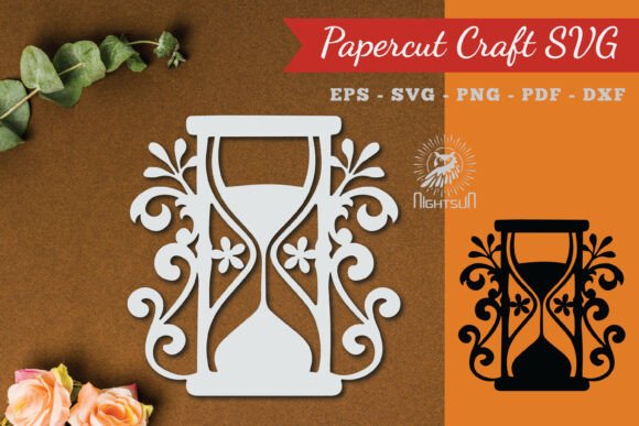 Floral Hourglass SVG 5: A Versatile Graphics Asset for Crafts