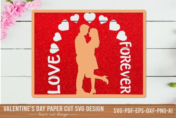 Forever Love Couple Paper Cut SVG for Crafts & Graphics