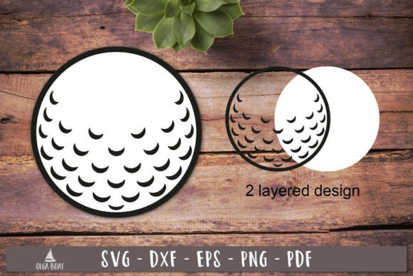 Golf Ball Layered SVG Design for Creative Graphics and Crafts