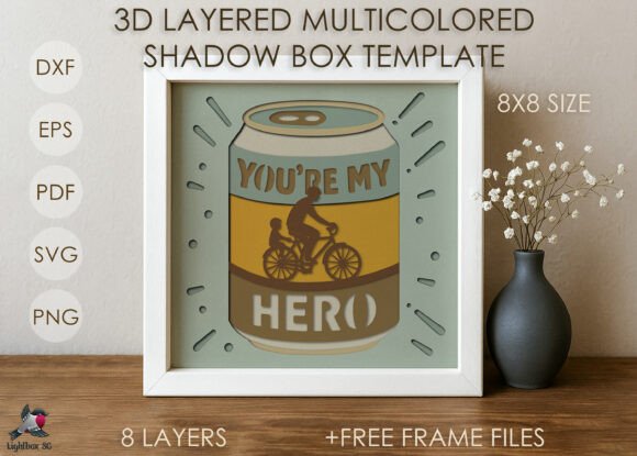 Happy Father's Day 3D SVG Shadow Box Template