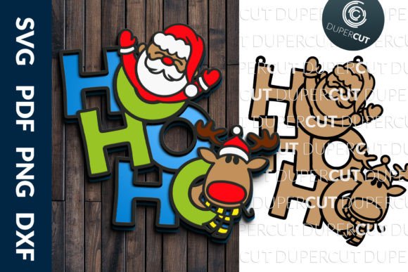 HO-HO-HO Holiday Sign Graphics for Seasonal Crafts