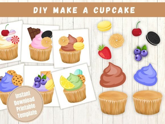 Make a Cupcake 3D SVG Paper Toys Puzzle