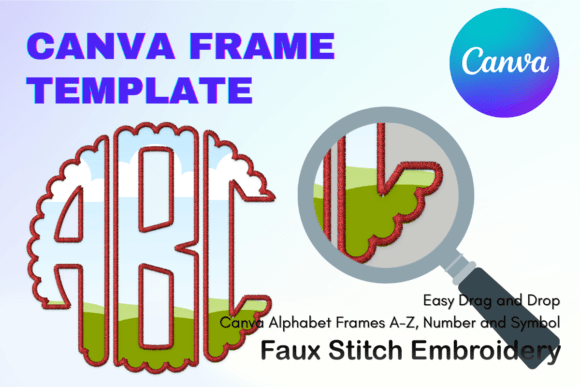 Monogram Faux Embroidery Canva Frame: A Premium Graphics Tool