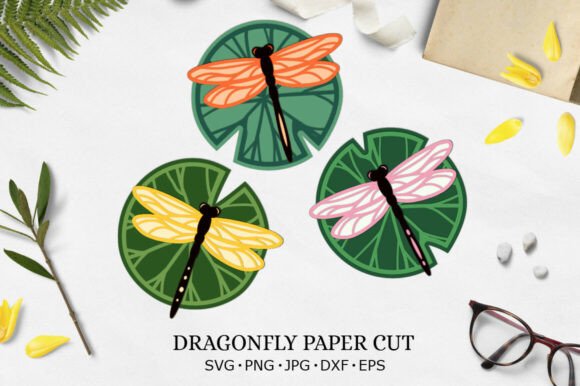 SVG Dragonfly Layered Paper Cut Decor for Creative Crafts