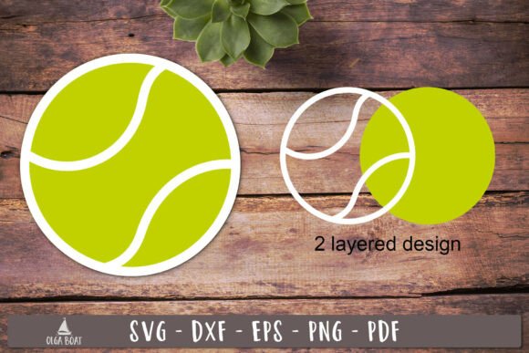 Tennis Ball Layered SVG Design for Creative Crafts and Graphics