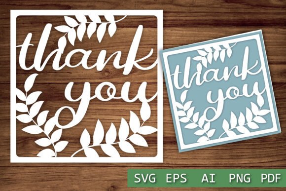 Thank You Card Paper Cut SVG Cut Files